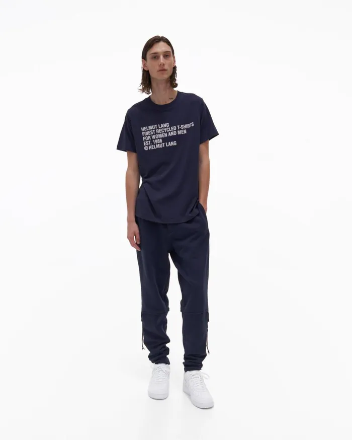Men Recycled Jersey Tee Admiral Blue Helmut Lang TShirts