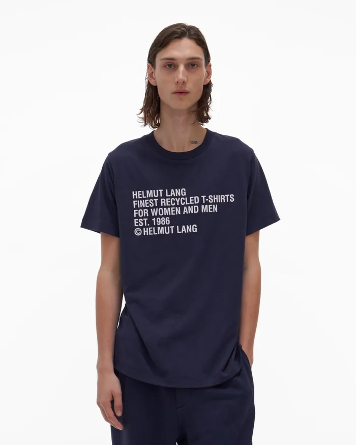 Men Recycled Jersey Tee Admiral Blue Helmut Lang TShirts