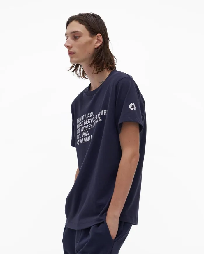 Men Recycled Jersey Tee Admiral Blue Helmut Lang TShirts