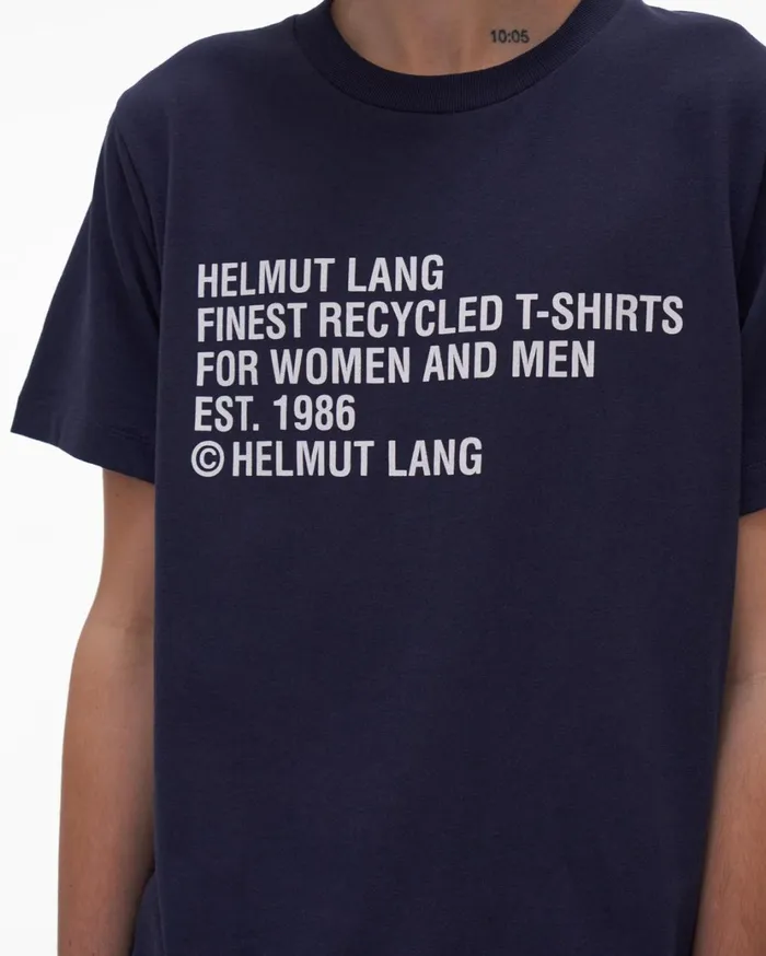 Men Recycled Jersey Tee Admiral Blue Helmut Lang TShirts