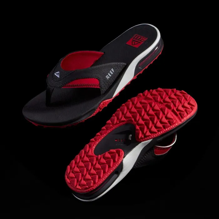 Men Reef Sandals Fanning Pregame Blackred Men Reef Sandals Fanning Pregame Blackred