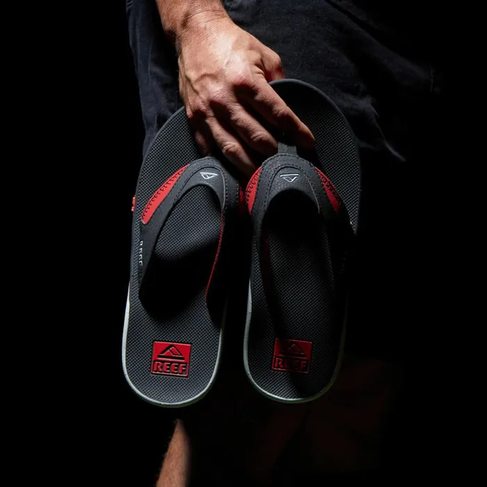 Men Reef Sandals Fanning Pregame Blackred Men Reef Sandals Fanning Pregame Blackred