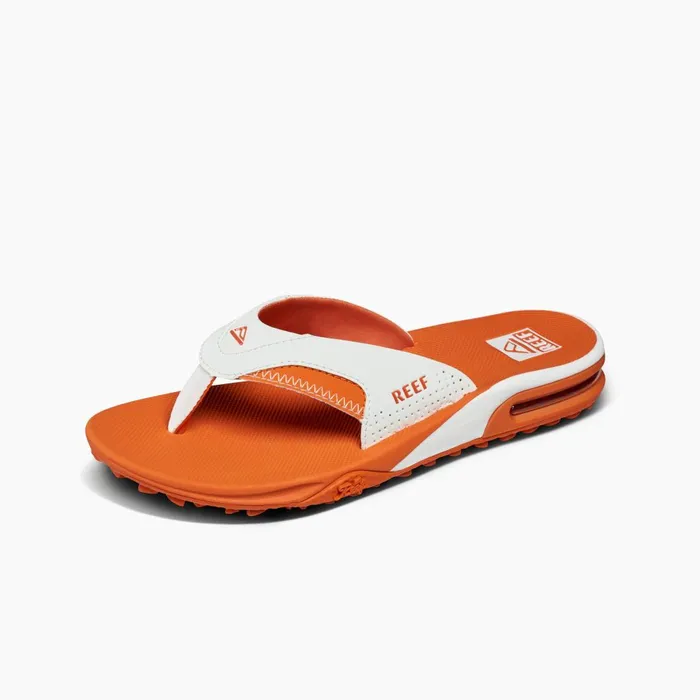 Men Reef Sandals Fanning Pregame Whiteorange Men Reef Sandals Fanning Pregame Whiteorange