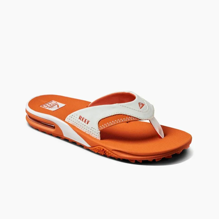 Men Reef Sandals Fanning Pregame Whiteorange Men Reef Sandals Fanning Pregame Whiteorange
