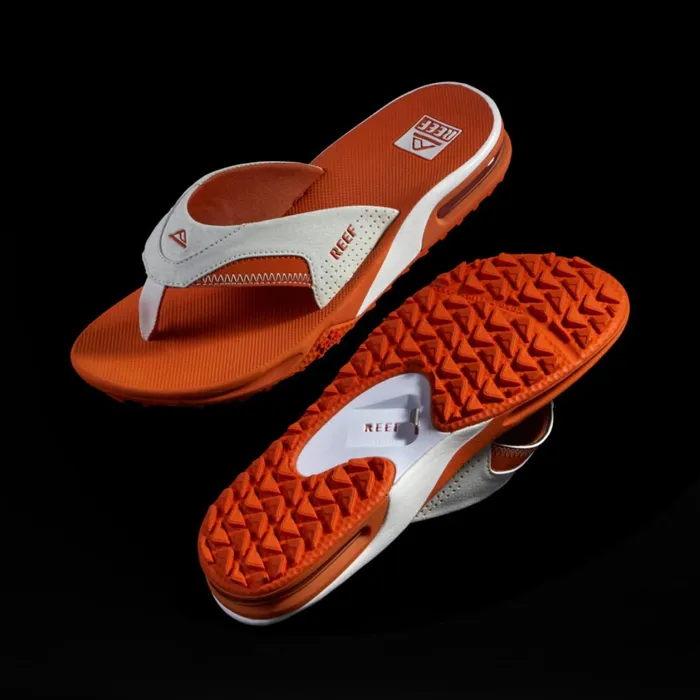 Men Reef Sandals Fanning Pregame Whiteorange Men Reef Sandals Fanning Pregame Whiteorange