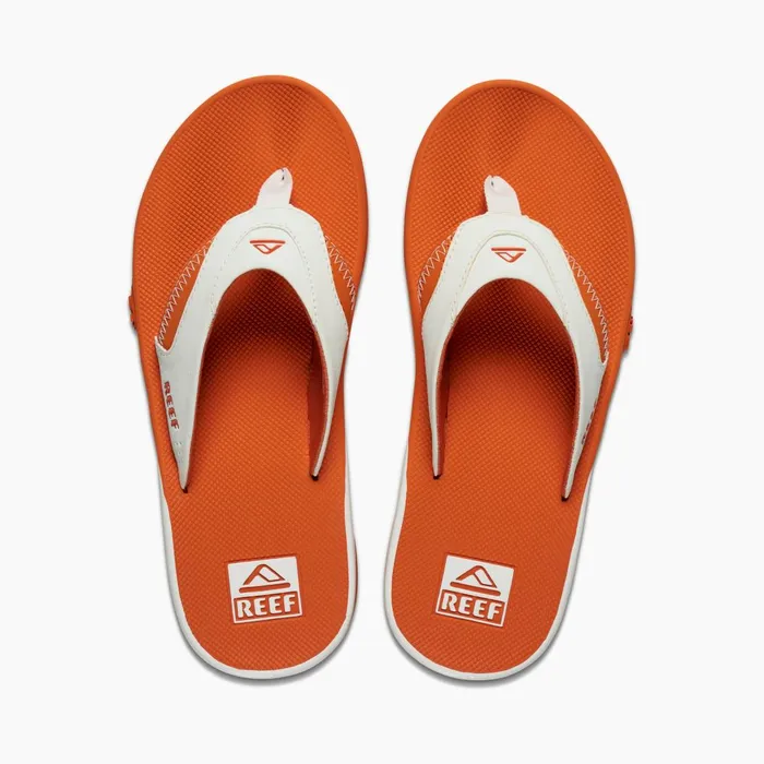 Men Reef Sandals Fanning Pregame Whiteorange Men Reef Sandals Fanning Pregame Whiteorange