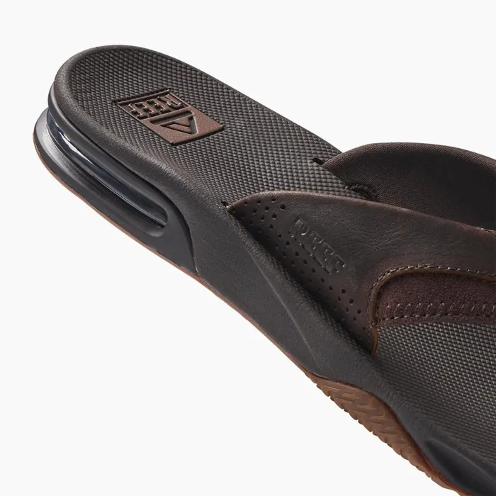 Men Reef Sandals Leather Fanning Dark Brown Men Reef Sandals Leather Fanning Dark Brown