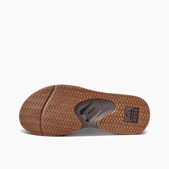 Men Reef Sandals Leather Fanning Dark Brown Men Reef Sandals Leather Fanning Dark Brown