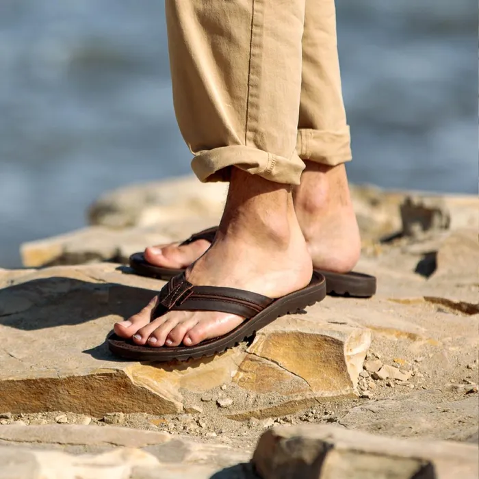 Men Reef Sandals Voyage Lux Dark Brown Men Reef Sandals Voyage Lux Dark Brown