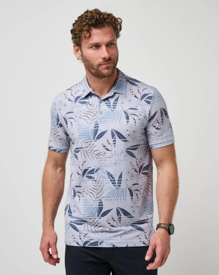 Men RIP CURRENT POLO Heather Light Grey TravisMathew Polos