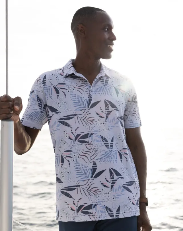 Men RIP CURRENT POLO Heather Light Grey TravisMathew Polos