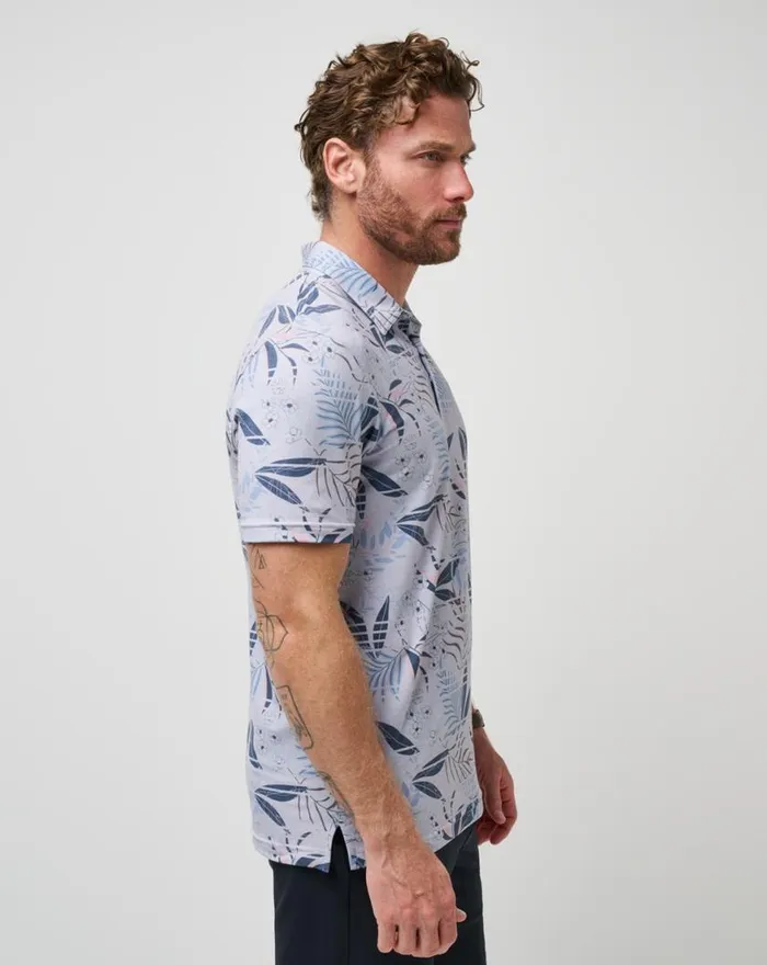 Men RIP CURRENT POLO Heather Light Grey TravisMathew Polos