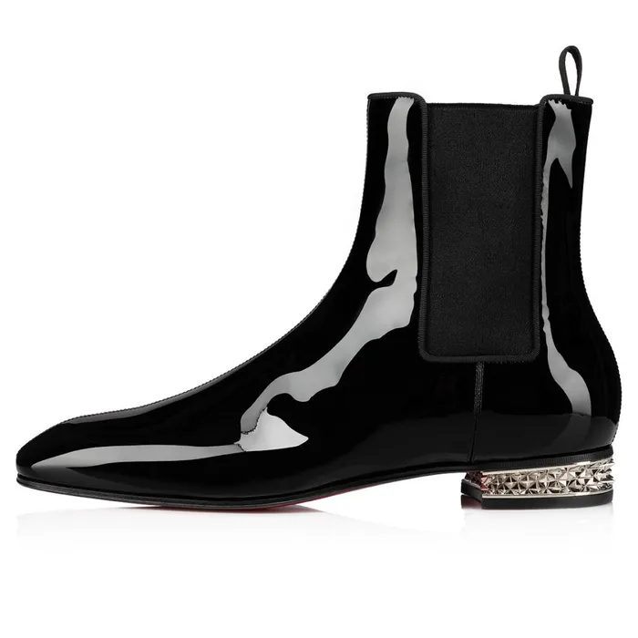 Men Roadyrocks Low Boots 8211 Patent Calf 8211 Black Black Christian Louboutin Ankle Boots