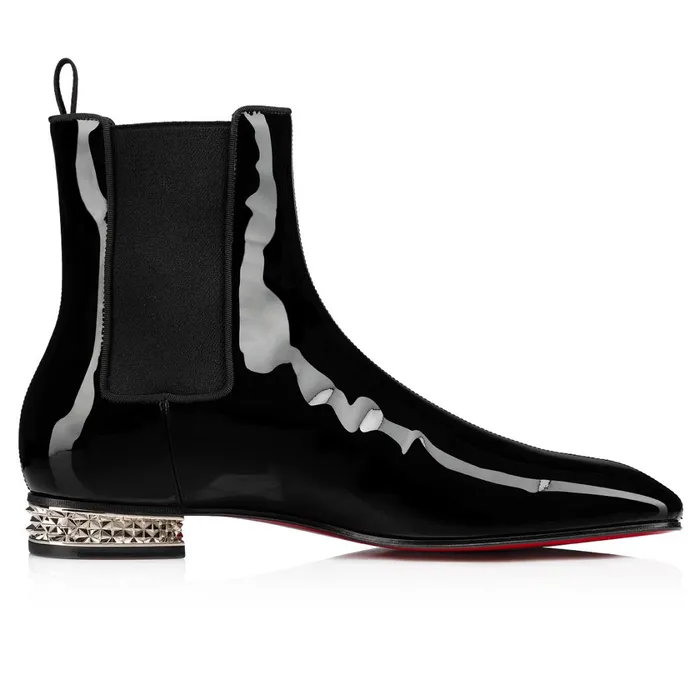 Men Roadyrocks Low Boots 8211 Patent Calf 8211 Black Black Christian Louboutin Ankle Boots