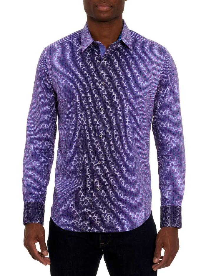 Men Robert Graham Button Down Shirts CALLISTO LONG SLEEVE BUTTON DOWN SHIRT PURPLE Men Robert Graham Button Down Shirts CALLISTO LONG SLEEVE BUTTON DOWN SHIRT PURPLE