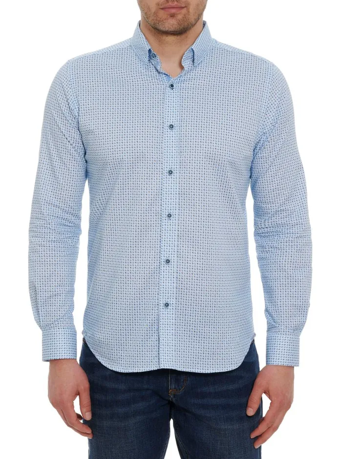 Men Robert Graham Button Down Shirts DALE LONG SLEEVE BUTTON DOWN SHIRT BLUE