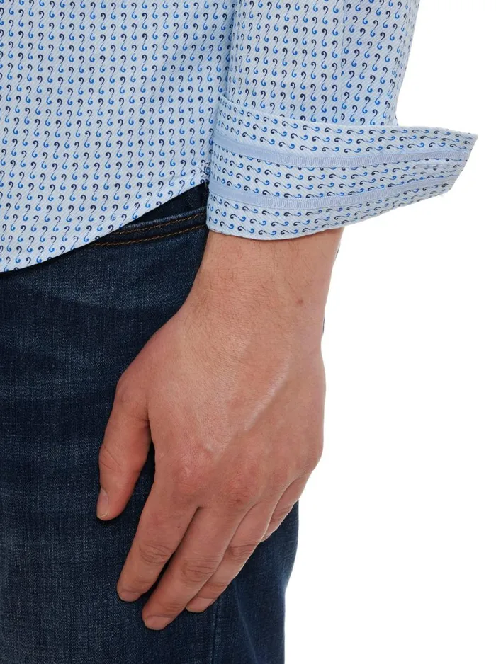 Men Robert Graham Button Down Shirts DALE LONG SLEEVE BUTTON DOWN SHIRT BLUE