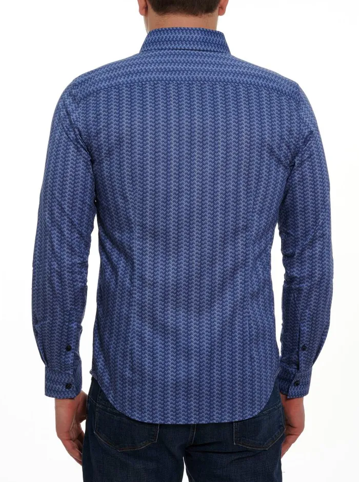 Men Robert Graham Button Down Shirts DOMENIC LONG SLEEVE BUTTON DOWN SHIRT NAVY