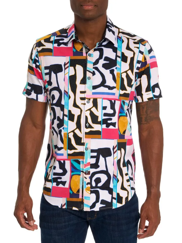 Men Robert Graham Button Down Shirts FAR OUT SHORT SLEEVE BUTTON DOWN SHIRT MULTI Men Robert Graham Button Down Shirts FAR OUT SHORT SLEEVE BUTTON DOWN SHIRT MULTI