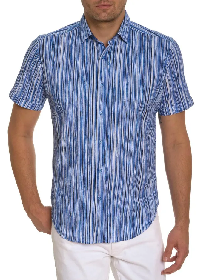 Men Robert Graham Button Down Shirts FLASH BACK SHORT SLEEVE BUTTON DOWN SHIRT NAVY Men Robert Graham Button Down Shirts FLASH BACK SHORT SLEEVE BUTTON DOWN SHIRT NAVY