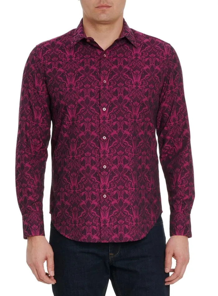 Men Robert Graham Button Down Shirts HIGHLAND LONG SLEEVE BUTTON DOWN SHIRT BURGUNDY Men Robert Graham Button Down Shirts HIGHLAND LONG SLEEVE BUTTON DOWN SHIRT BURGUNDY
