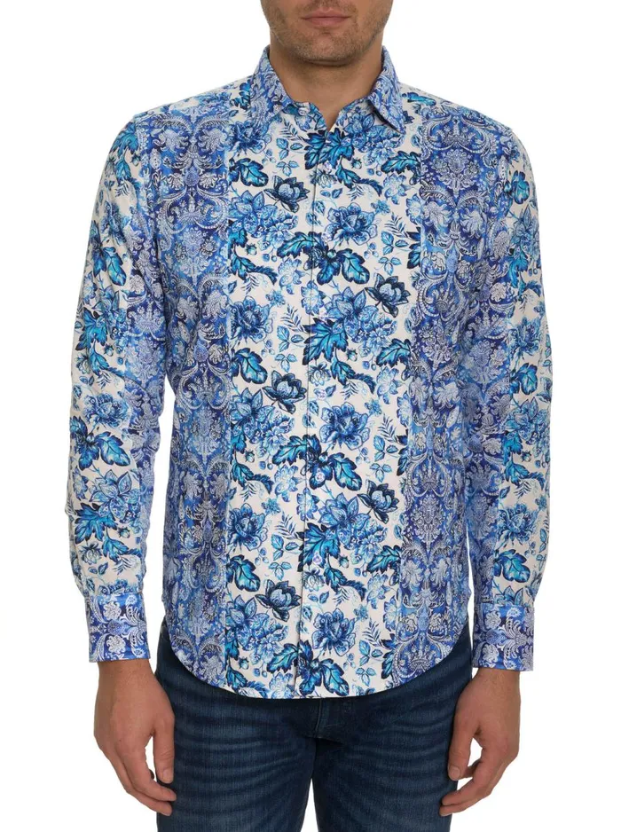 Men Robert Graham Button Down Shirts IN YOUR DELFT LONG SLEEVE BUTTON DOWN SHIRT BLUE Men Robert Graham Button Down Shirts IN YOUR DELFT LONG SLEEVE BUTTON DOWN SHIRT BLUE