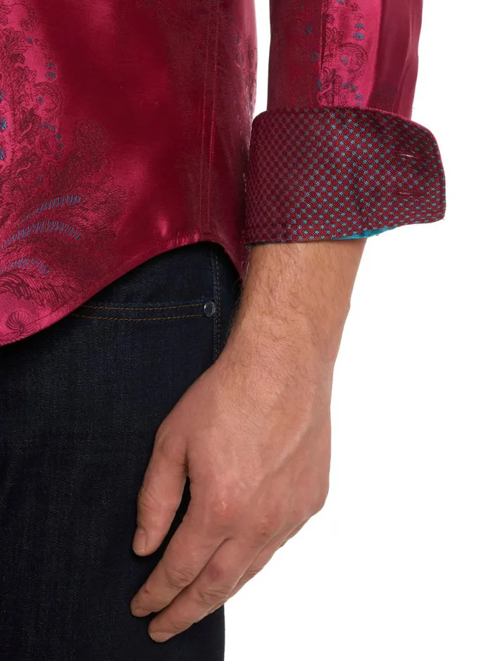 Men Robert Graham Button Down Shirts LIMITED EDITION ITS ELECTRIC LONG SLEEVE BUTTON DOWN SHIRT PINK