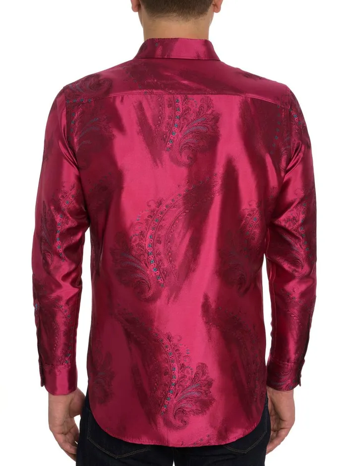Men Robert Graham Button Down Shirts LIMITED EDITION ITS ELECTRIC LONG SLEEVE BUTTON DOWN SHIRT PINK