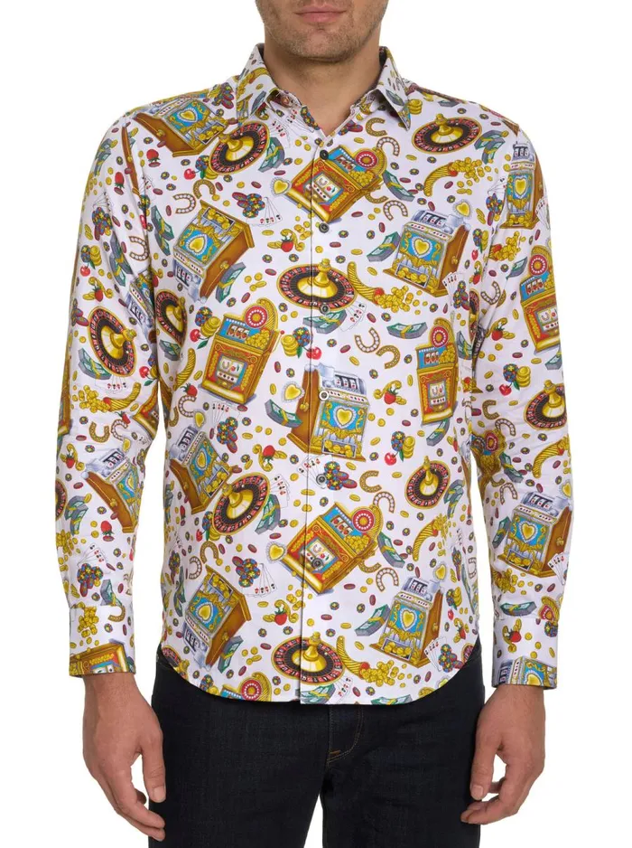 Men Robert Graham Button Down Shirts LIMITED EDITION MIKEY ROX LONG SLEEVE BUTTON DOWN SHIRT MULTI