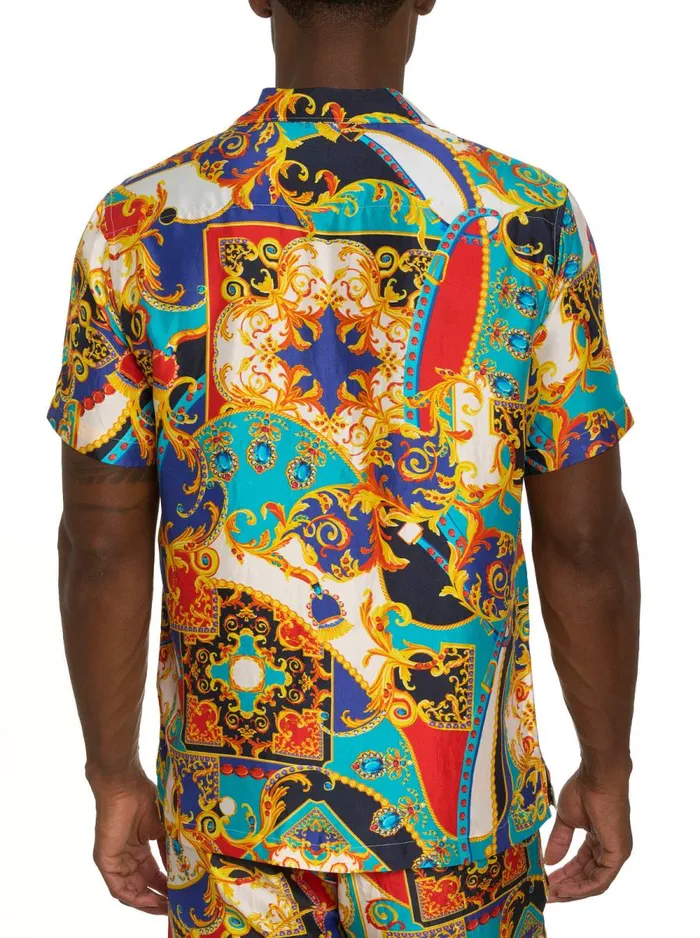 Men Robert Graham Button Down Shirts LIMITED EDITION MORE MORE MORE SHORT SLEEVE BUTTON DOWN SHIRT MULTI