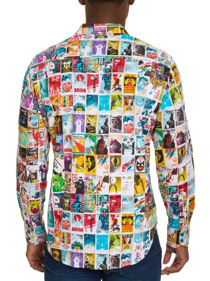 Men Robert Graham Button Down Shirts RETRO TREK LONG SLEEVE BUTTON DOWN SHIRT MULTI