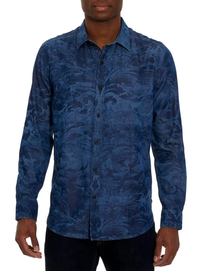 Men Robert Graham Button Down Shirts SCORPIO LONG SLEEVE BUTTON DOWN SHIRT NAVY Men Robert Graham Button Down Shirts SCORPIO LONG SLEEVE BUTTON DOWN SHIRT NAVY