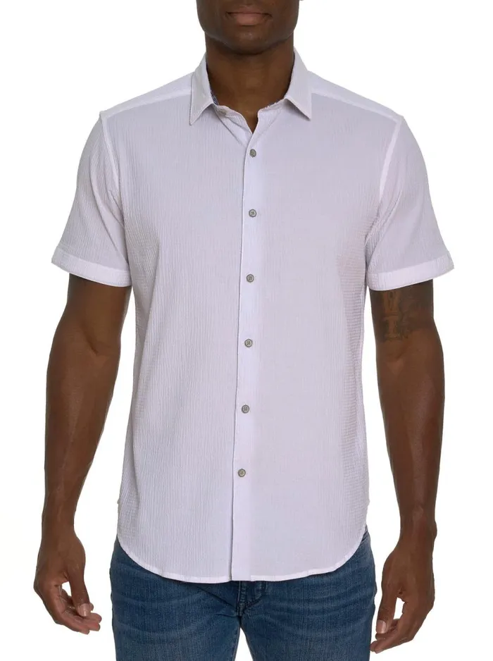 Men Robert Graham Button Down Shirts SHARK BITE SHORT SLEEVE BUTTON DOWN SHIRT WHITE Men Robert Graham Button Down Shirts SHARK BITE SHORT SLEEVE BUTTON DOWN SHIRT WHITE