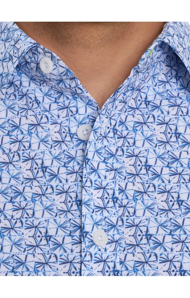 Men Robert Graham Button Down Shirts SHIELDS PERFORMANCE SHORT SLEEVE KNIT SHIRT MULTI
