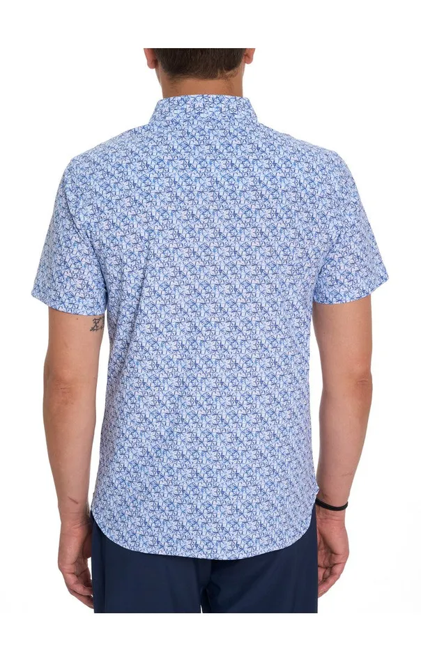 Men Robert Graham Button Down Shirts SHIELDS PERFORMANCE SHORT SLEEVE KNIT SHIRT MULTI