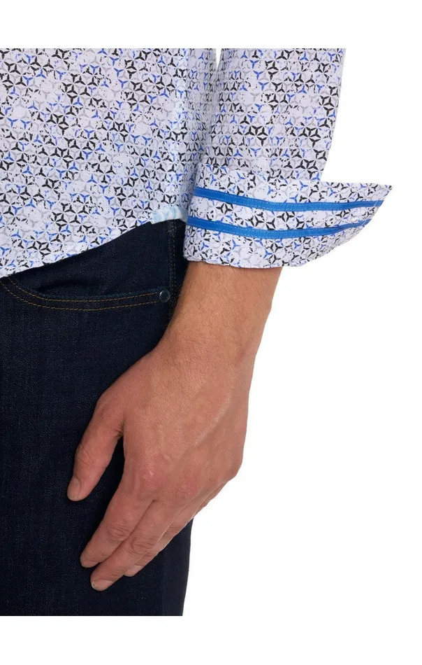 Men Robert Graham Button Down Shirts WYNDHAM LONG SLEEVE BUTTON DOWN SHIRT BLUE