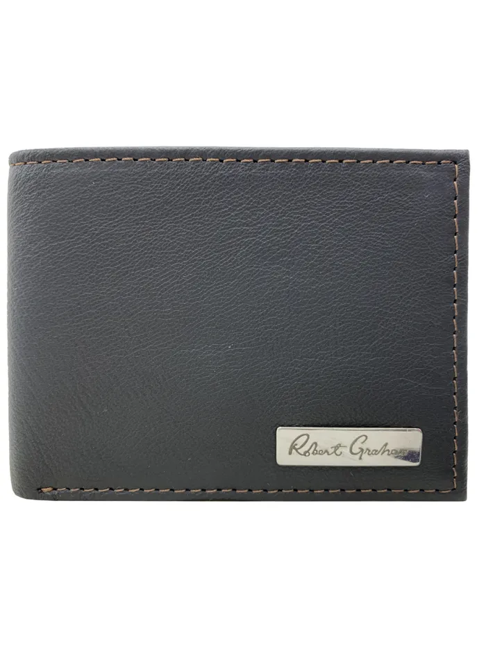 Men Robert Graham Leather Accessories MANTINIA SLIMFOLD WALLET BLACK