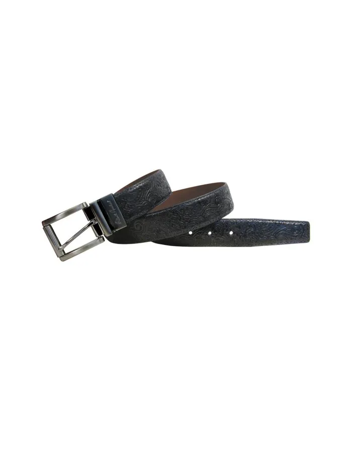 Men Robert Graham Leather Accessories NEWBURY III BELT NAVY
