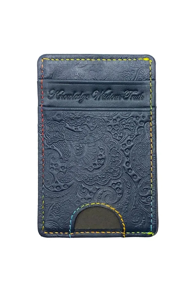 Men Robert Graham Leather Accessories PACEY CARD CASE NAVY