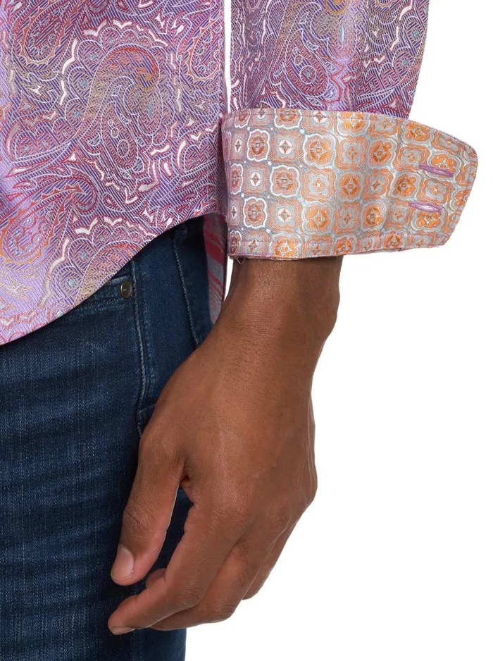 Men Robert Graham Long Sleeve Button Down Shirts LIMITED EDITION SOPHISTICATE LONG SLEEVE BUTTON DOWN SHIRT LIGHT PINK
