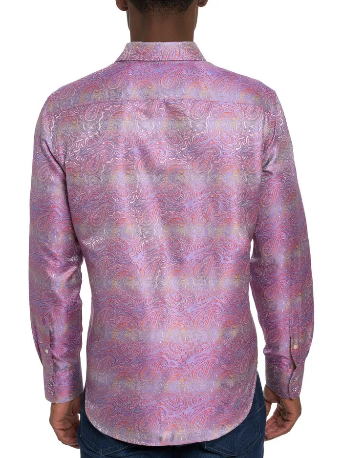 Men Robert Graham Long Sleeve Button Down Shirts LIMITED EDITION SOPHISTICATE LONG SLEEVE BUTTON DOWN SHIRT LIGHT PINK
