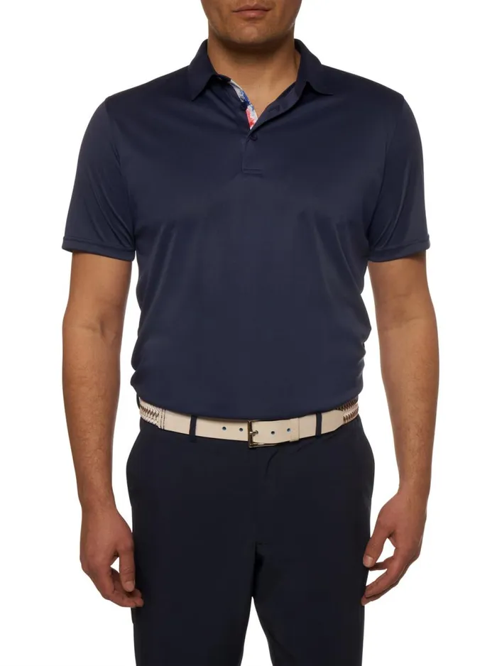 Men Robert Graham Polos and TShirts AXELSEN PERFORMANCE POLO NAVY