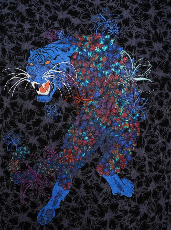 Men Robert Graham Polos and TShirts FLORAL TIGER GRAPHIC TSHIRT NAVY