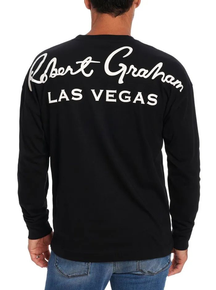 Men Robert Graham Polos and TShirts LAS VEGAS LONG SLEEVE TSHIRT BLACK