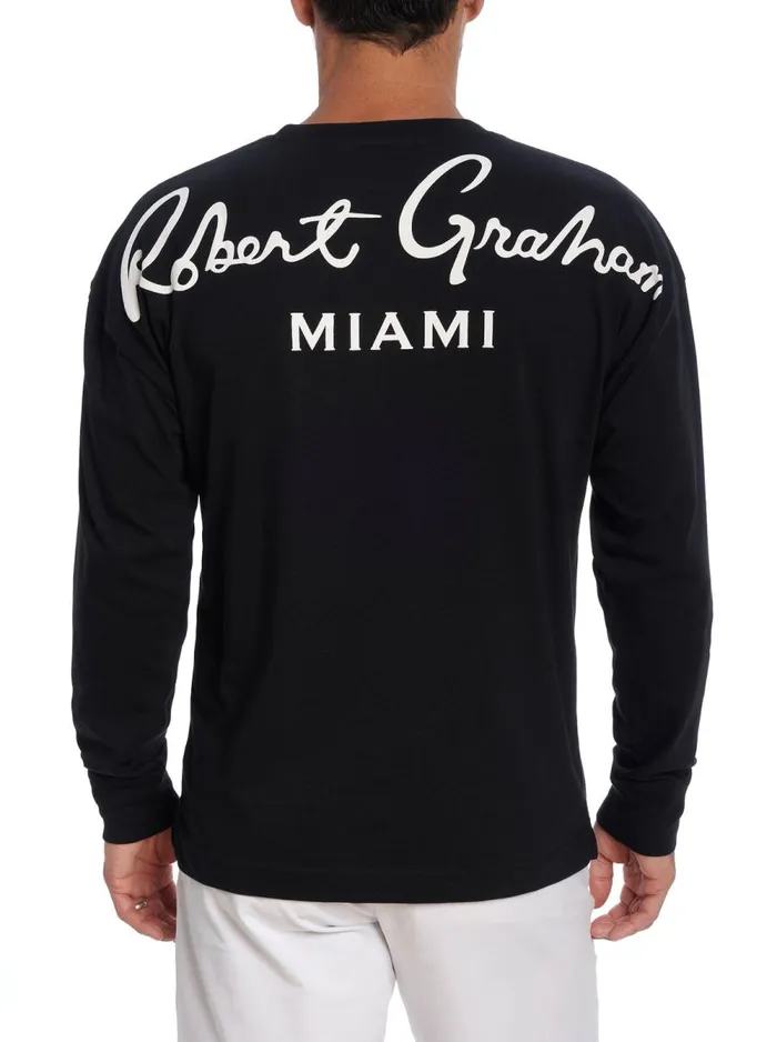 Men Robert Graham Polos and TShirts MIAMI LONG SLEEVE TSHIRT BLACK