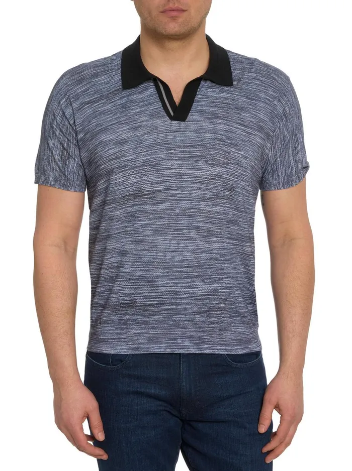 Men Robert Graham Polos and TShirts THE STATIC SWEATER POLO GREY