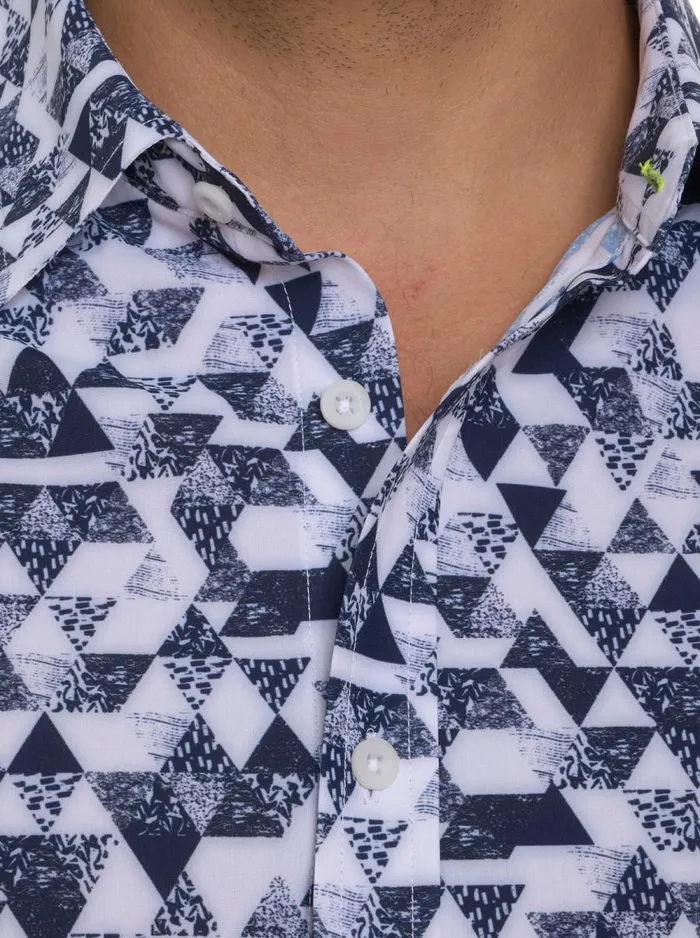 Men Robert Graham Short Sleeve Button Down Shirts STAMOS PERFORMANCE SHORT SLEEVE KNIT SHIRT WHITE