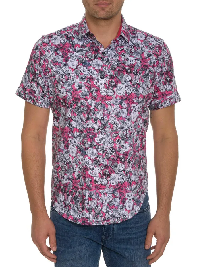 Men Robert Graham Short Sleeve Button Down Shirts THE PALAZA SHORT SLEEVE BUTTON DOWN SHIRT MAGENTA Men Robert Graham Short Sleeve Button Down Shirts THE PALAZA SHORT SLEEVE BUTTON DOWN SHIRT MAGENTA