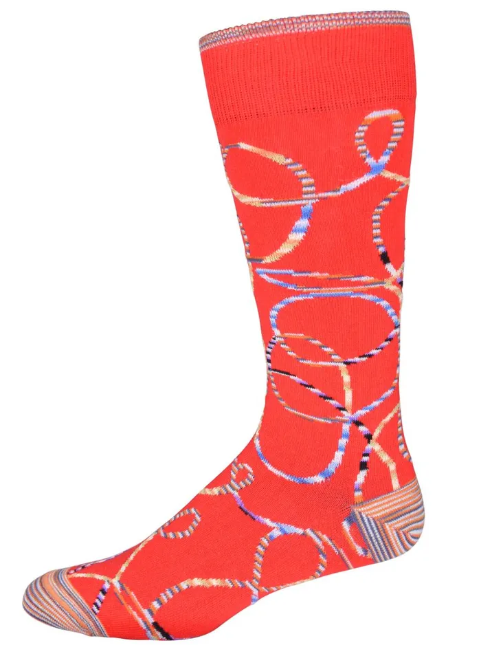 Men Robert Graham Socks STREISAND SOCKS RED