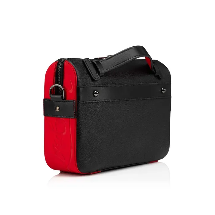 Men Ruisbuddy Messenger Bag 8211 Grained Calf Leather And Rubber 8211 Black Black Christian Louboutin Crossbody Bags